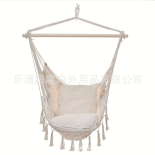 Homestay Tassel Hanging Chair Log Canvas Swing Ins Nordic Style Internet Celebrity Hammock Outdoor Leisure Lazy Rocking Chair