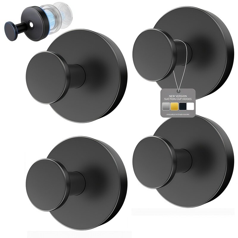 No-Punch Stainless Steel Suction Cup Hook Bathroom Wall Coat Hook Strong Adhesive Single Hook Temu Factory Direct Sale