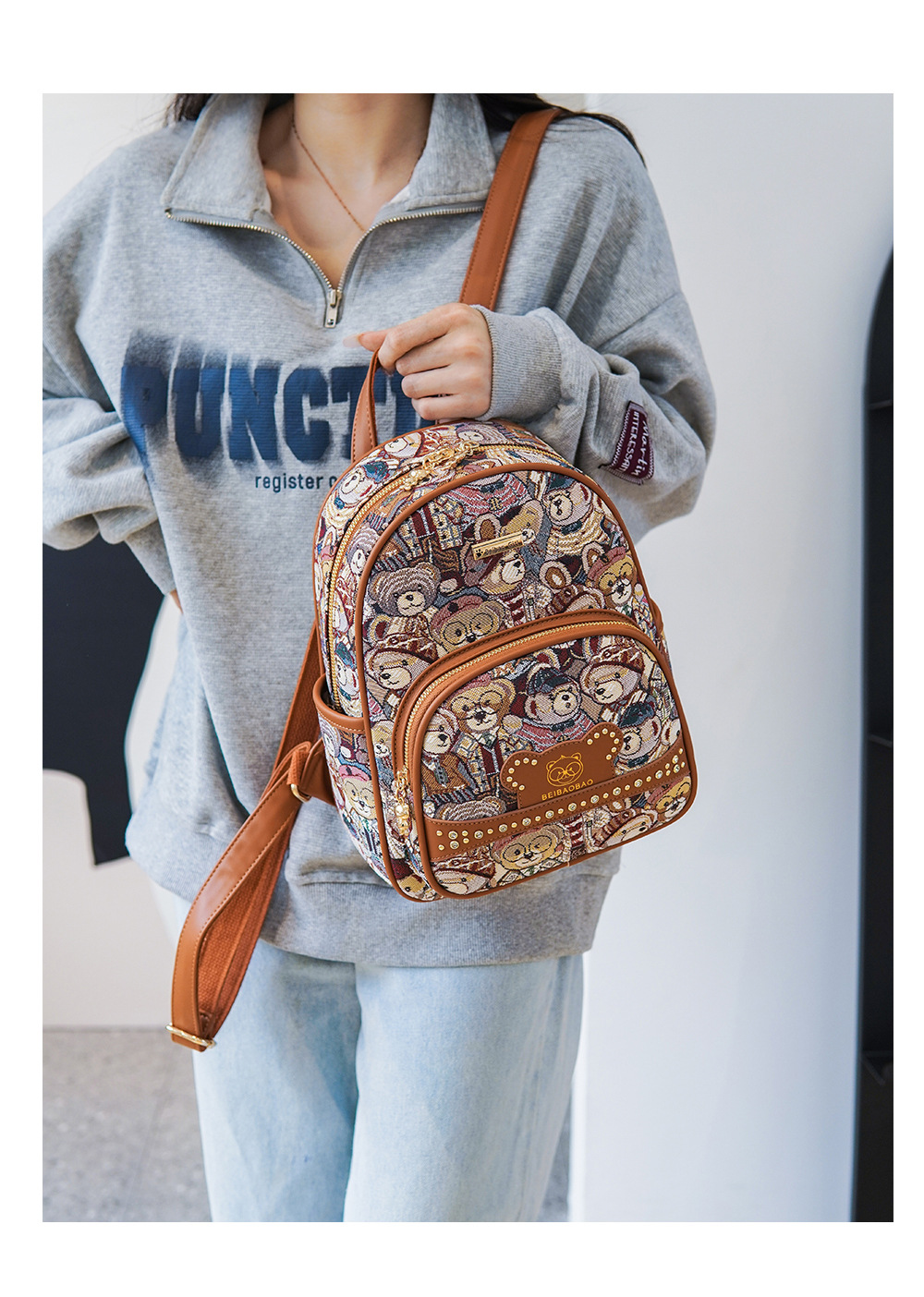 backpack women 2024 new fashion women's bag niche canvas bag casual small schoolbag_voghion.com