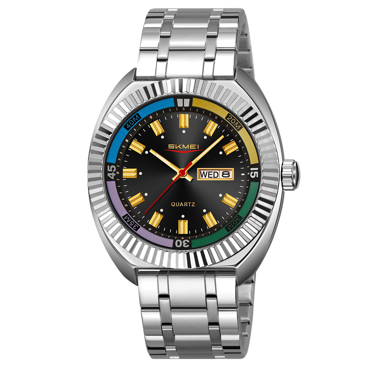 Momentos de reloj de cuarzo comercial de doble calendario multifuncional relojes de pulsera de hombre transfronterizos relojes de hombre fuente fábrica al por mayor