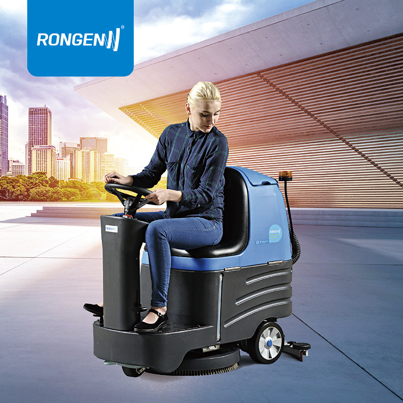 容恩XBEN洗地机工业工厂车库车间超市车库驾驶式电瓶洗地扫地车