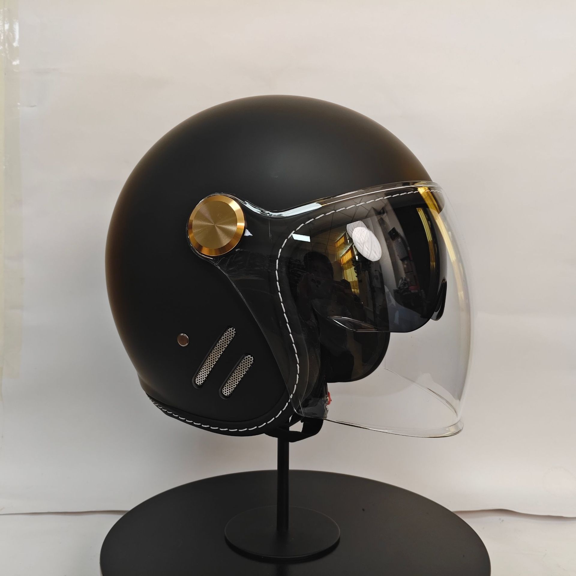 Retro motorcycle electric vehicle 4/3 helmet, scooter safety helmet for men and women, lightweight motorcycle helmet for men's electric bikes