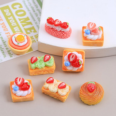 模擬クリームストロベリーケーキ食品玩具手作り diy クリーム接着剤樹脂小物アクセサリーホールシューズバックルジュエリー材料