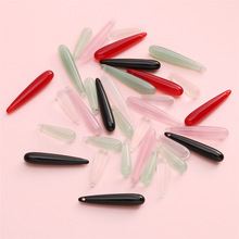 5个仿天然石仿玉树脂长水滴DIY手工自制发簪步摇流苏吊坠挂件材料