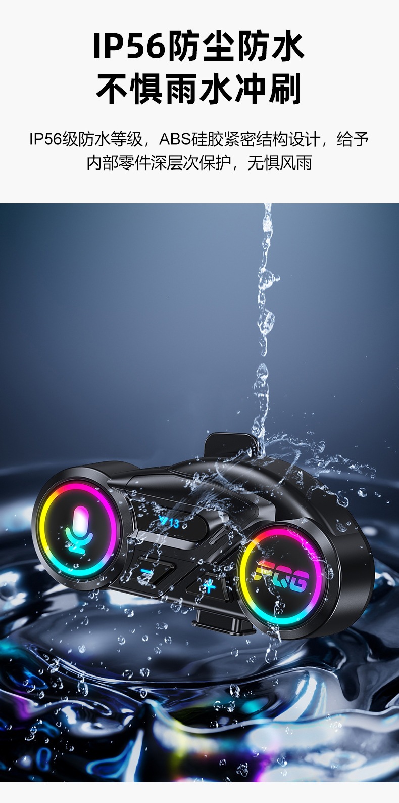 Cross-Border New Model Y13 Helmet Bluetooth Headset Fm Radio Waterproof Noise Reduction Motorcycle Headset Helmet Headset