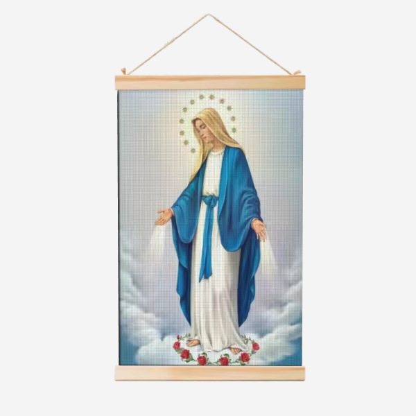 Guadalupe Nuestra Señora de la fábrica de carteles de rollo de madera sólida cuelga pinturas de comercio exterior suministro de almacenamiento Temu