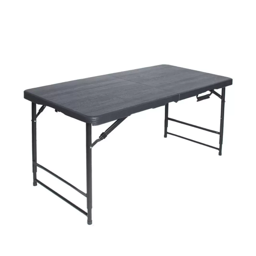 可升降木纹折叠桌吹塑户外便携式商用夜市摆摊卖货桌厂家跨境批发