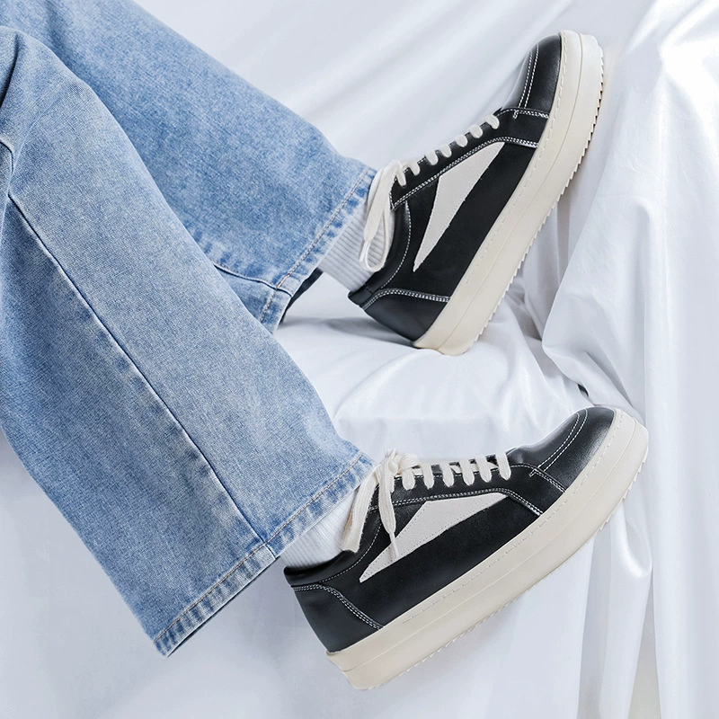 Повседневные кроссовки с перевернутым треугольным дизайном, унисекс, модные, увеличивающие рост, парные туфли дерби с широким носком, белые туфли для повседневной носки G005-R