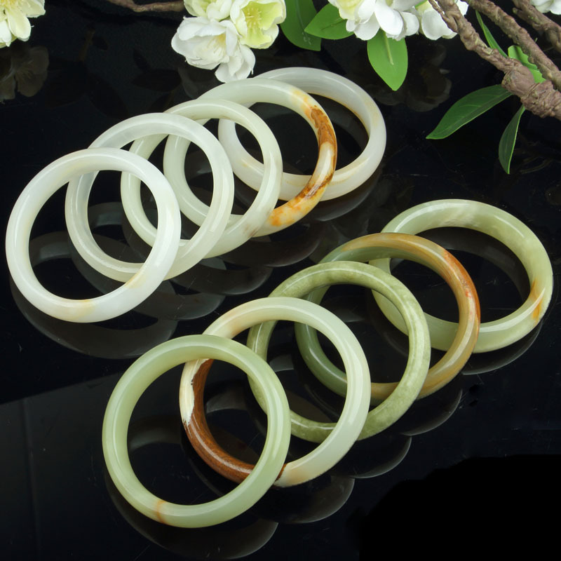 Natural jade bracelets, low-priced stock clearance items, Afghan jade bracelets with leather, perfect as gifts for the elderly