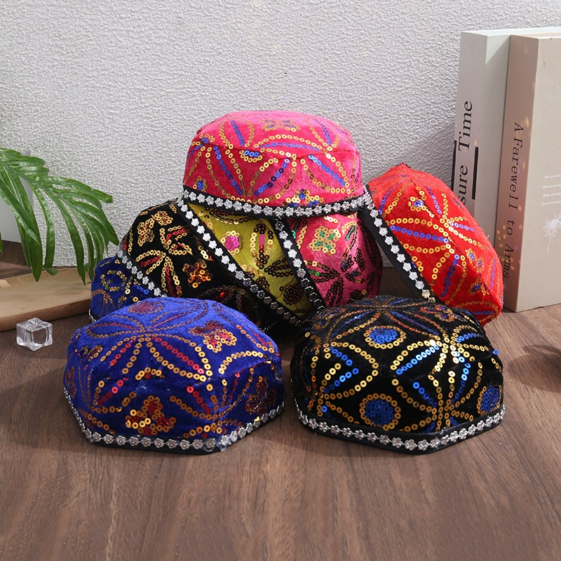 Синьцзян-Уйгурская цветочная шляпа Национальная шляпа ветра