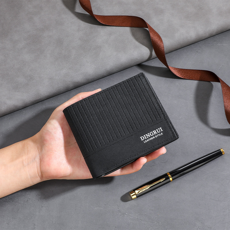 Cartera corta para hombre de nuevo estilo, posición de tarjeta múltiple, monedero de doble descuento, cartera de moda simple, tarjetero