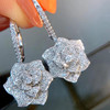 Mountain tea, earrings, zirconium, micro incrustation, diamond encrusted, flowered