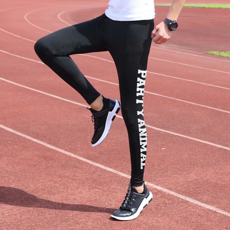 Tights Men's Gym Compression Pants Thin High Elastic Quick-Drying Sports Running Pants Lightweight Basketball Pants Leggings