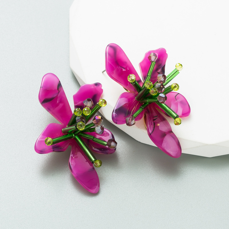 Sweet Flower Alloy Women's Ear Studs 1 Pair display picture 3