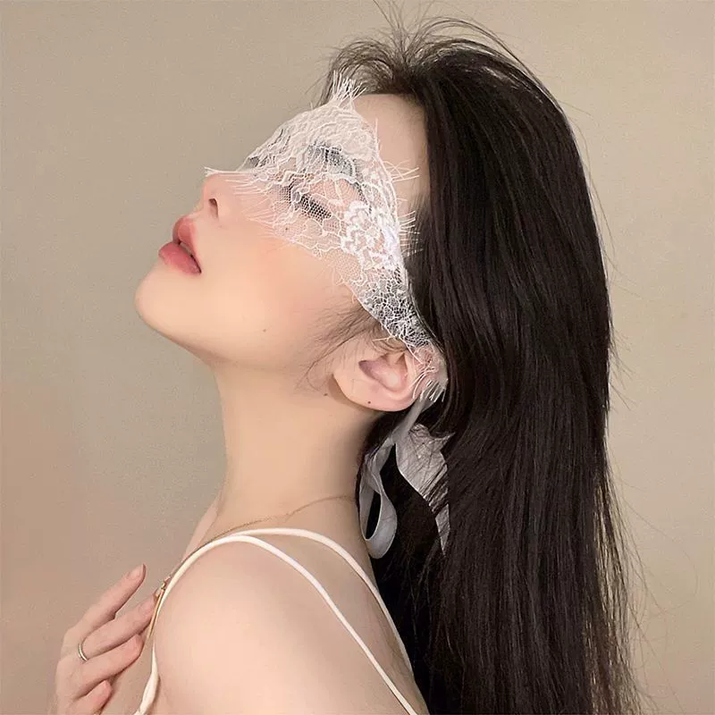 Сексуальная аксессуар, черная кружевная маска для сна, атмосферная вуаль