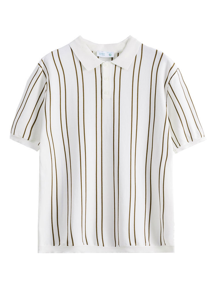 Hombres de alto nivel camisa polo de punto de hielo hombre de negocios casual Europa y América nuevo estilo transfronterizo con la solapa vieja ropa de hombre