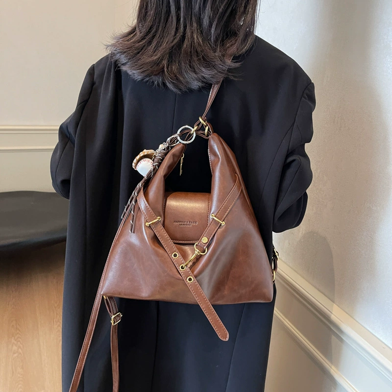 Retro Spacious Backpack and One-Shoulder Bag in High-Quality Leather, Multiple Colors