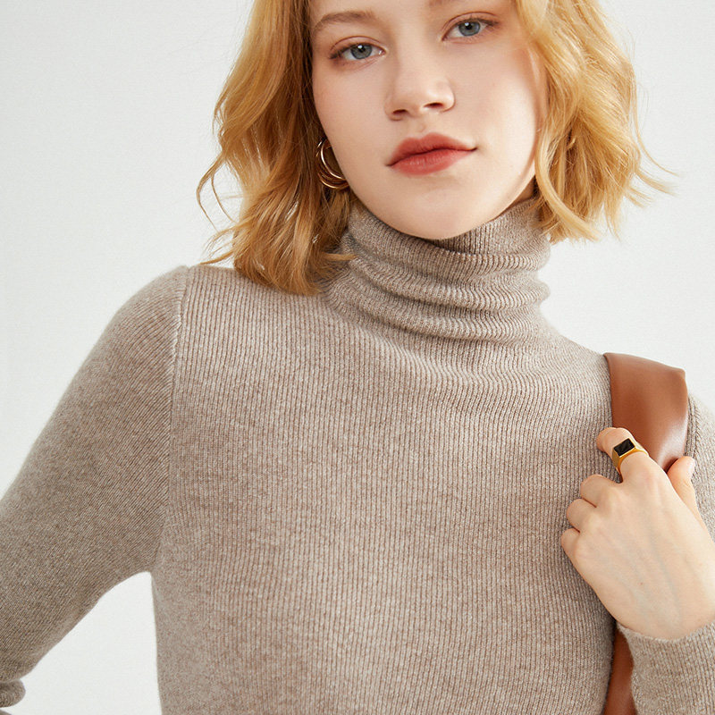 Autumn high-neck wool knit base shirt for women, stylish high-neck cashmere sweater, large size thickened top Autumn high-neck wool knit base shirt for women, stylish high-neck cashmere sweater, large size thickened top