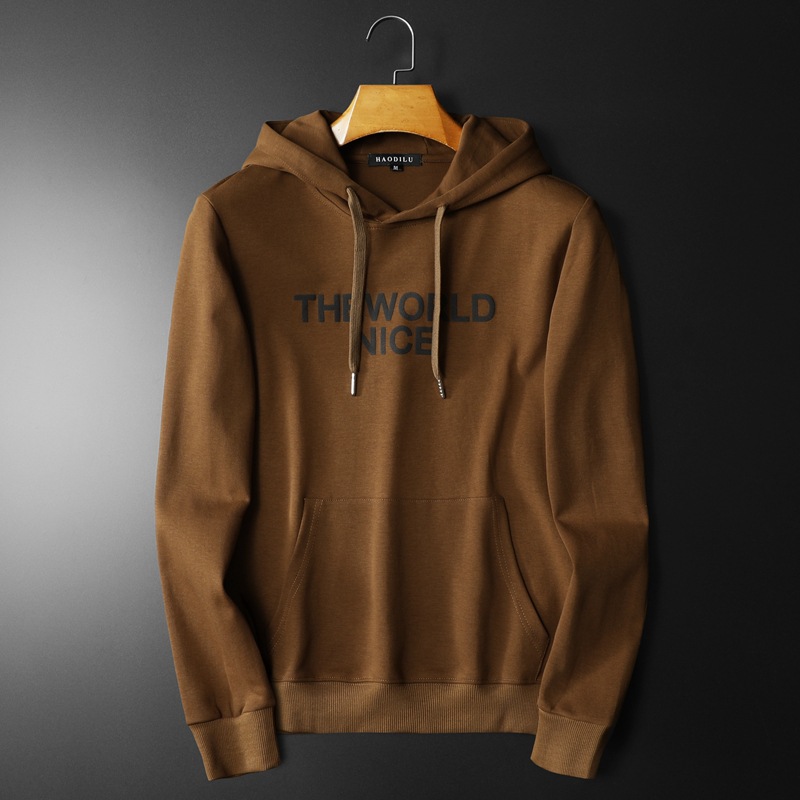 商标已授权2025春装新款高档烧花字母男士长袖连帽卫衣6857 P115