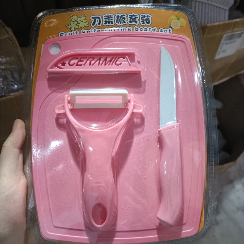 Juego de cuchillos de cerámica para frutas, juego de tres piezas, cuchillo multifuncional para el hogar, cuchillo creativo para comida de bebé, juego de cuchillos para pelar.