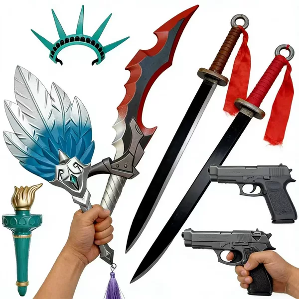 Cross-Border Halloween Toys and Props Party Cosplay Dance Party Pu Soft Foam Horror Prank Swords and Weapons Props