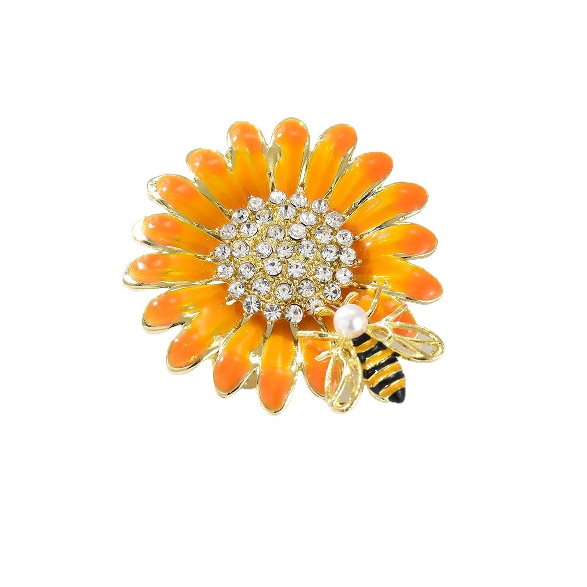 Spilla minimalista a forma di ape e margherita accessorio per donna_voghion.com