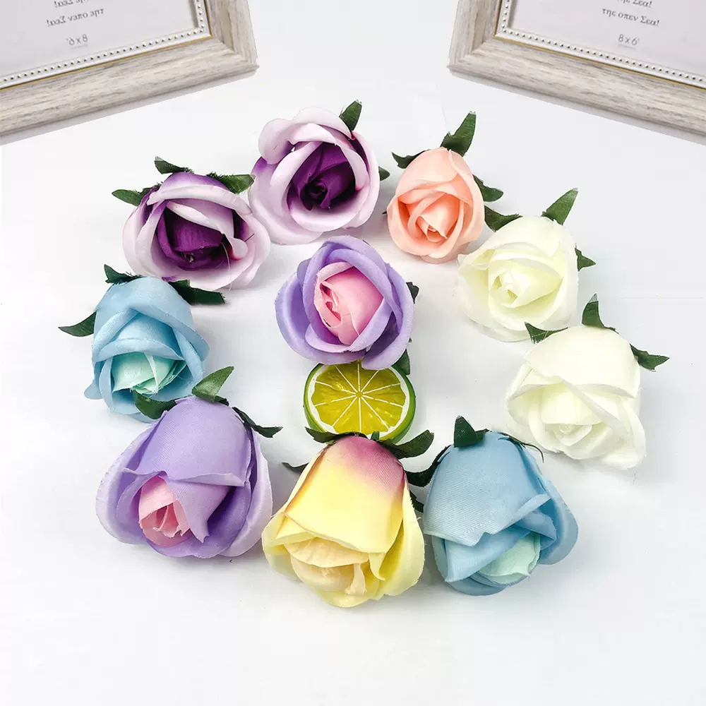 仿真玫瑰蕾花头 婚礼堂花墙插花diy花环手工玫瑰花藤摄影道具花艺