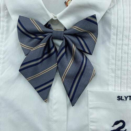 Red gold zipper striped tie JK/dk hand-knotted campus style unisex style free of charge gray collar flower versatile