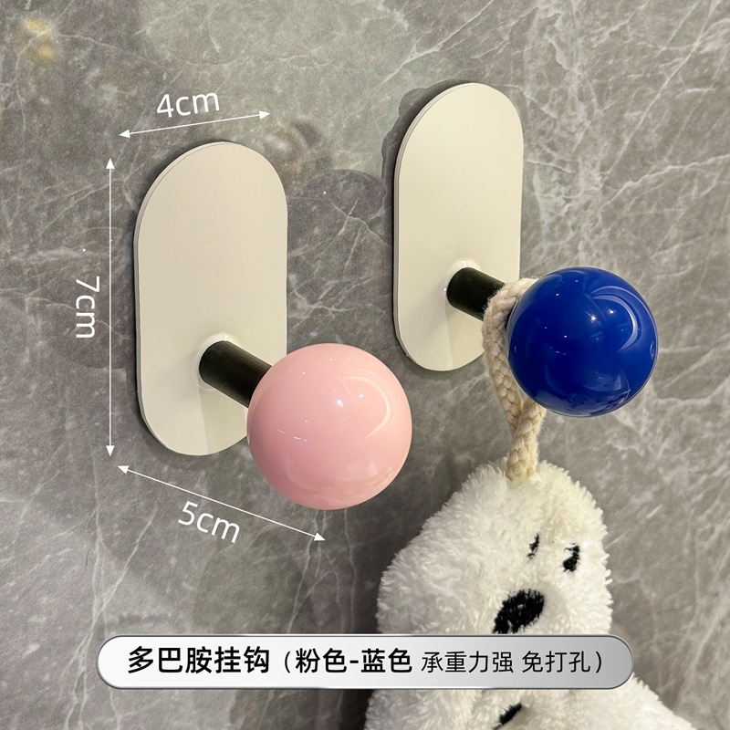 Gancho para baño Gancho para ropa que no deja marcas detrás de la puerta de viscosa de carga fuerte sin perforación Gancho para toallas en la pared del baño