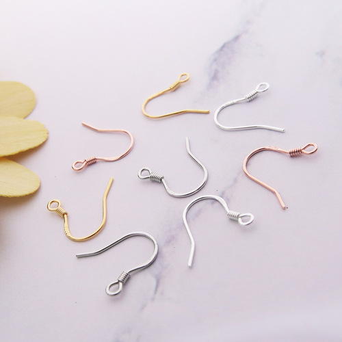 S925 sterling silver ear hook accessories earring drop gold plated silver ear hook handmade DIY ear jewelry accessories manufacturer wholesale