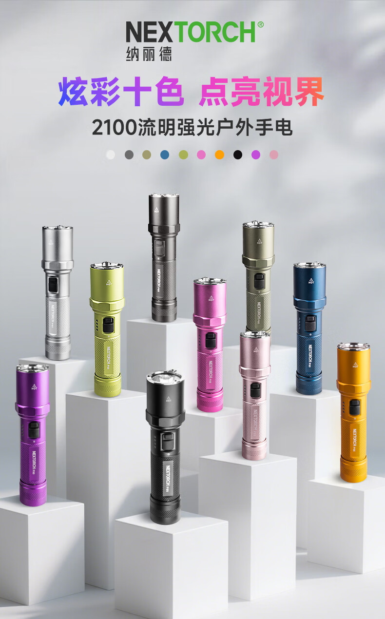 Naride P80B Strong Light Ultra-Bright Flashlight Small Portable Rechargeable Durable Household Ultra-Long Battery Life Large Capacity