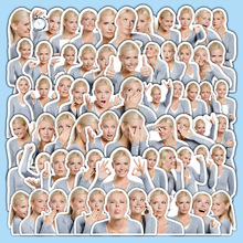 60张美国女人贴纸可爱人物表情包笔记本水杯桌面电脑装饰贴画批发