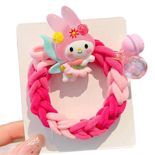 Kids' Cartoon Kulumi Knitted Hair Ties, Sweet Girls' Pigtails & High Ponytails, Elastic Hairbands, Girls' Hair Accessories