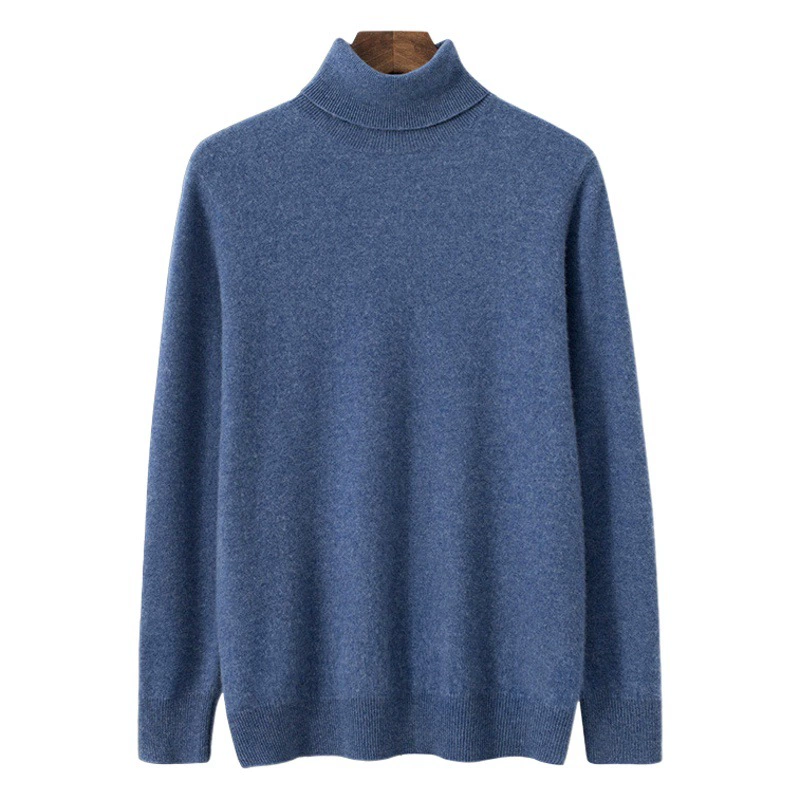 Кашемировый свитер с высоким воротником, новинка осени-зимы 2025, мужской однотонный базовый свитер, деловой повседневный теплый свитер для мужчин среднего возраста