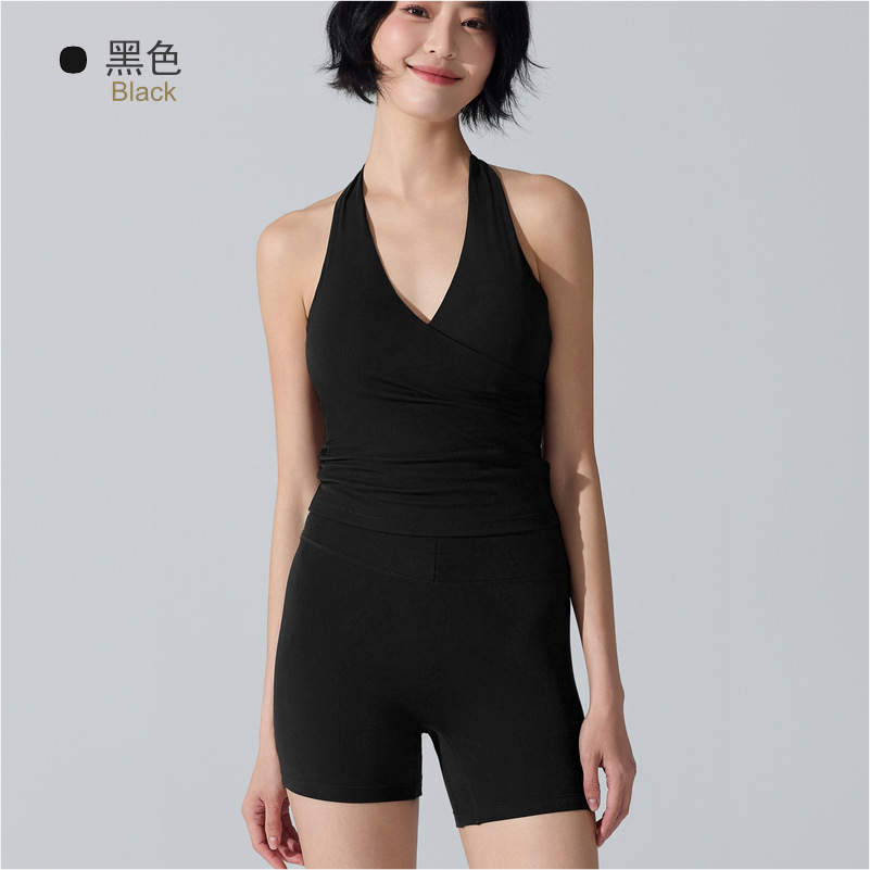 Trajes de yoga femeninos desnudos antibacterianos ropa interior deportiva transpirable secado rápido cintura alta pantalonés de bicicleta image 12
