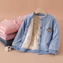 中小童棉衣冬夹棉上衣男童女童德绒蚕丝保暖加厚棉服学生校服神器