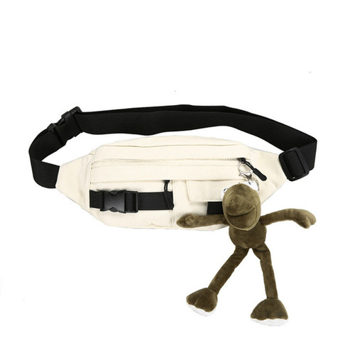 Bagins Japanese origami workwear chest bag for women Korean version student canvas crossbody waist bag trendy