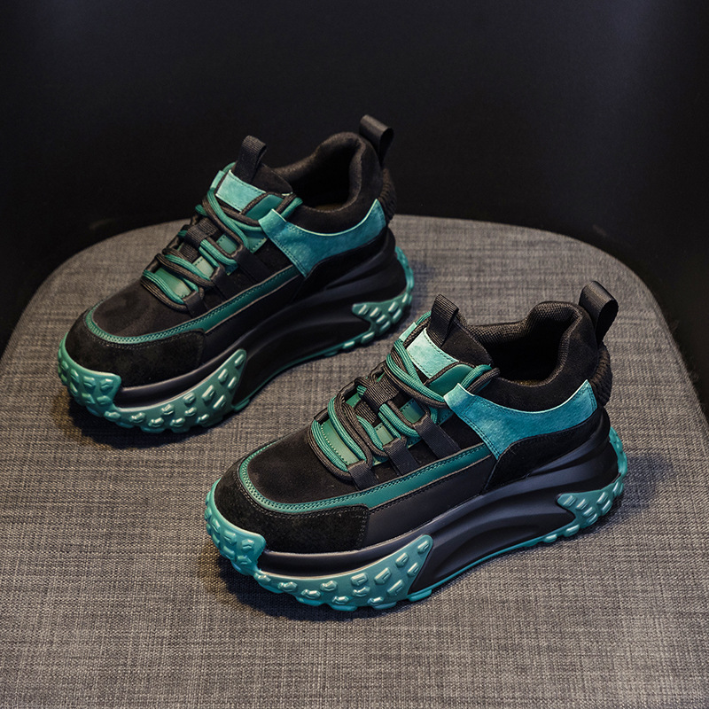 Fleece-lined Full-leather Dad For Women, 2026 Winter New Model, Thick-soled Sneakers, Casual, Fashionable, Versatile_vogvips.com