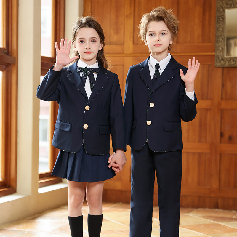 Uniformes de escuela primaria y secundaria, uniformes de jardín de infantes, trajes de primavera y otoño, uniformes de rendimiento de estilo universitario británico, uniformes de clase de estudiantes de secundaria