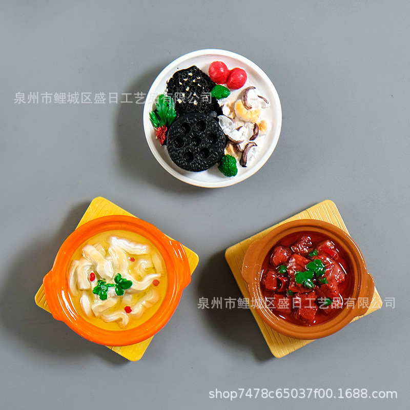新しい 3D 立体食品冷蔵庫ステッカー石鍋牛肉鍋底石鍋豆腐ポップコーン磁気ステッカー工場卸売|undefined