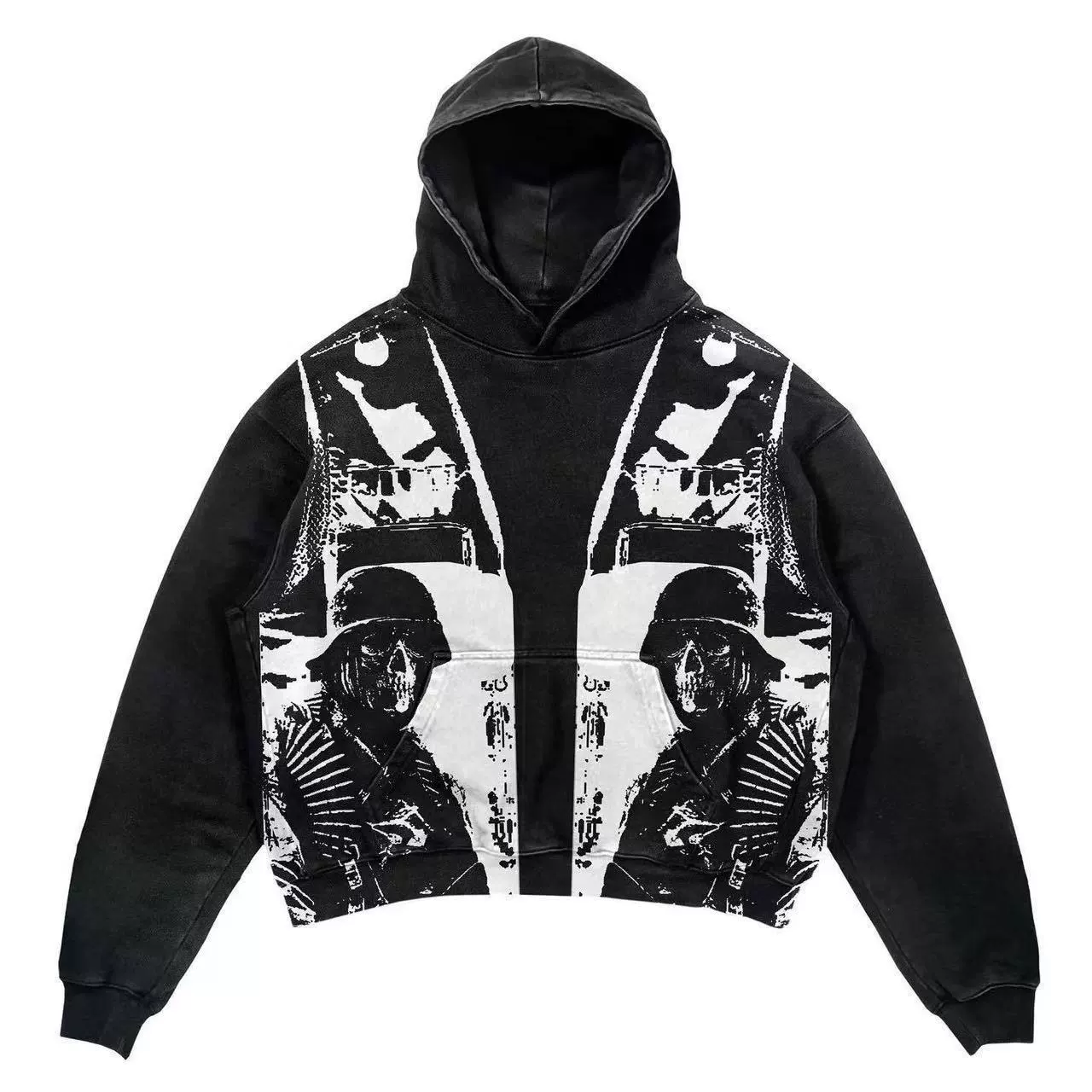 Новый худи skeleton в стиле Faith Over Fear - готический Harajuku Y2K взрыв принт толстовка для мужчин