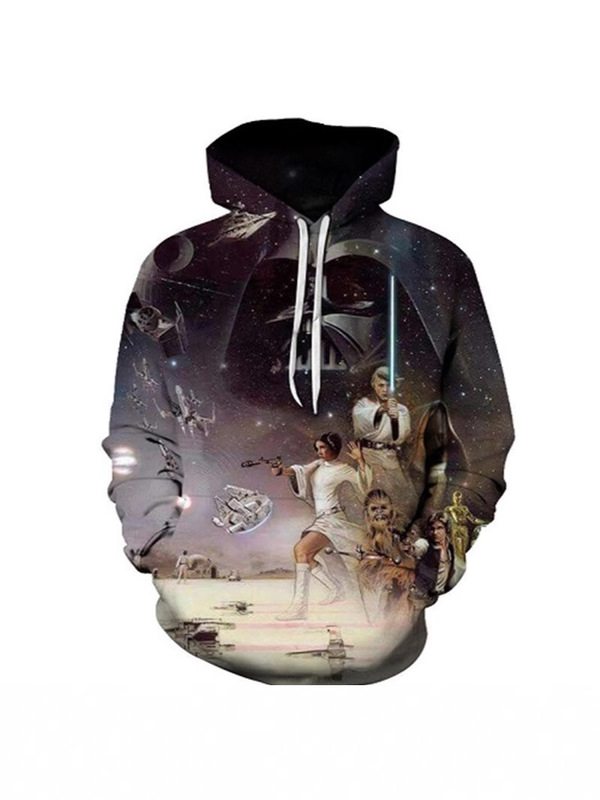 New Star Wars Cross-Border E-Commerce Export Large Size Men's and Women's Hooded Sweatshirt 3D Digital Printing Ready-Made Cardigan