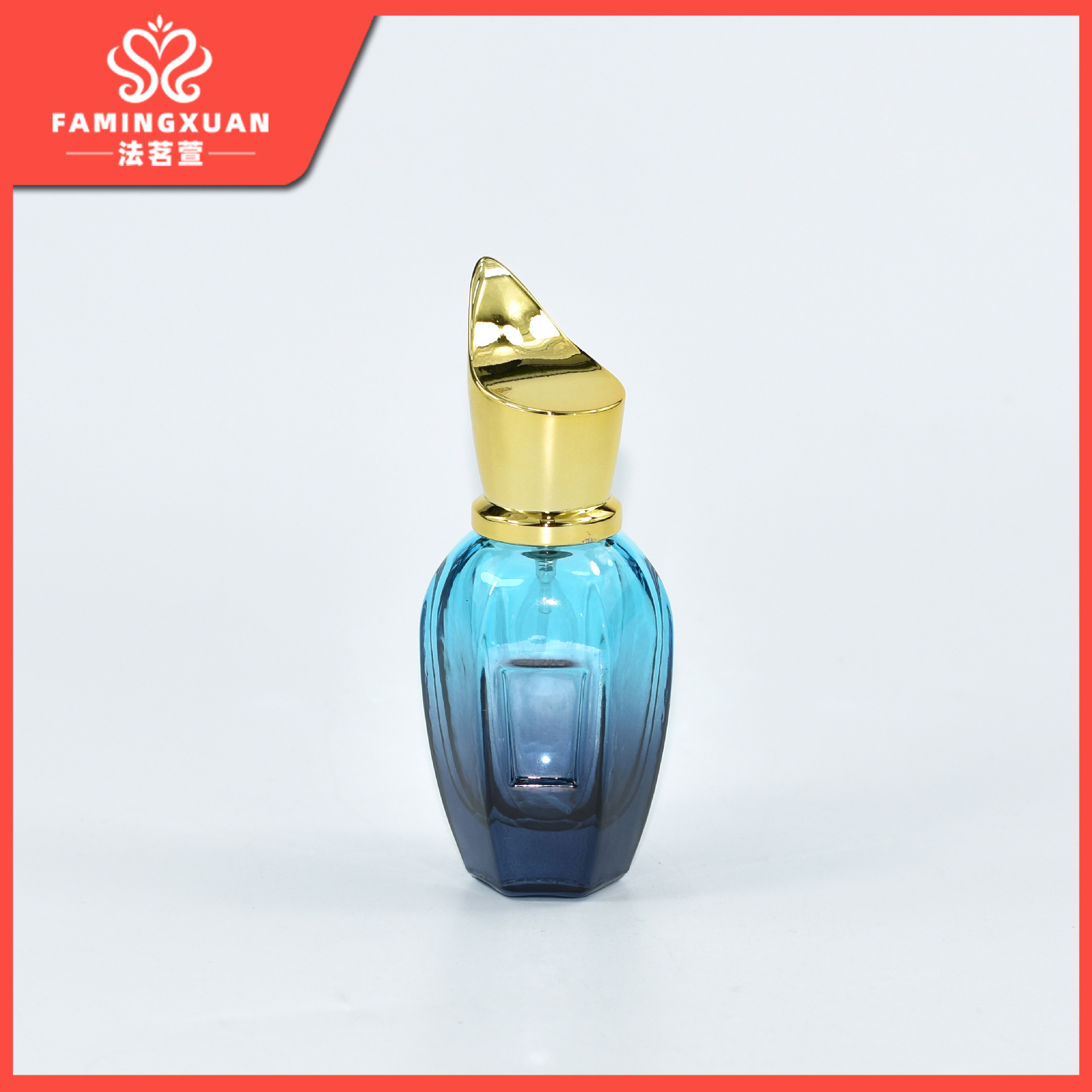 Botella de perfume Famingxuan, botella vacía recargable, botella de perfume a granel, botella de perfume vacía de vidrio coloreado con atomizador de 28 ml
