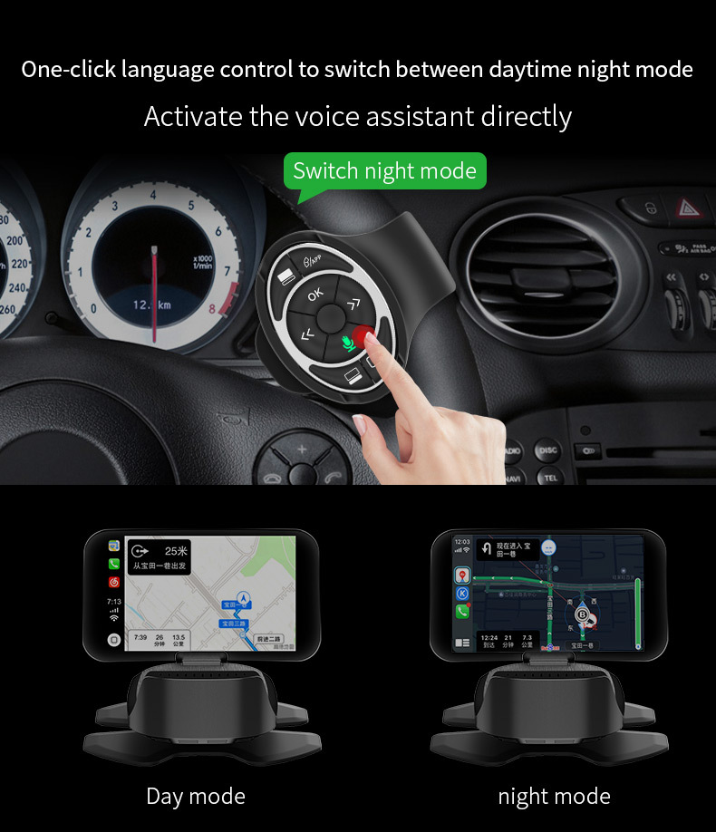 Multifunctional Smart Hud Head-Up Display Carplay Car Navigation Screen Projection Music Player Cigarette Lighter Universal