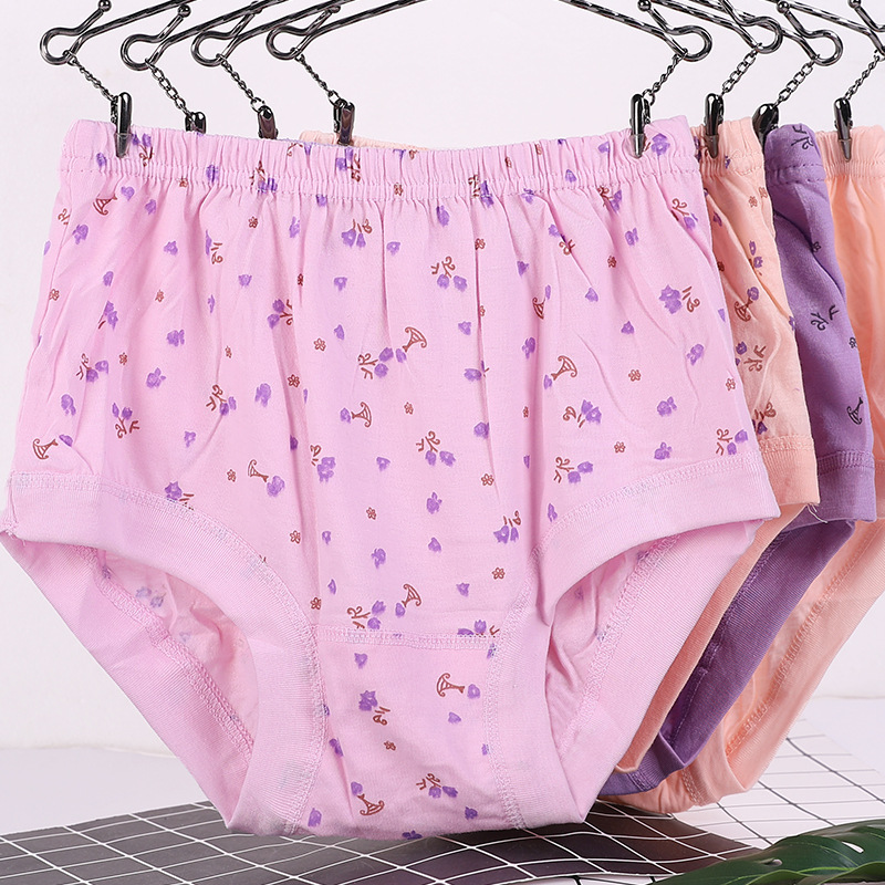 Elderly Women's Underwear Women's Cotton Large Mother-in-law Boxer Shorts Loose All-Cotton Large Size Fat Woman Boxer 5572