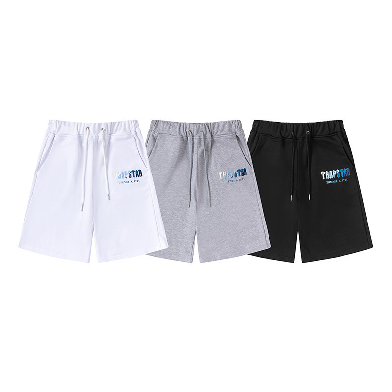 (2개) 2023 국경 아마존 새로운 흰색 파란색 그라디언트 짧은 소매 반바지 세트 스포츠 레저 남녀