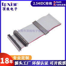 工厂定制UL2651间距2.54排线 带磁环抗干扰刺破式IDC红边灰排线