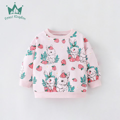 Forestkingdom 2024 New Children's Sweatshirt for Girls Spring and Autumn Season European and American Children's Clothing Girl's Long Sleeve