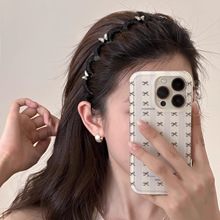 韩系蝴蝶带齿防滑发箍女2025新款高级感日常百搭洋气头箍发卡发饰