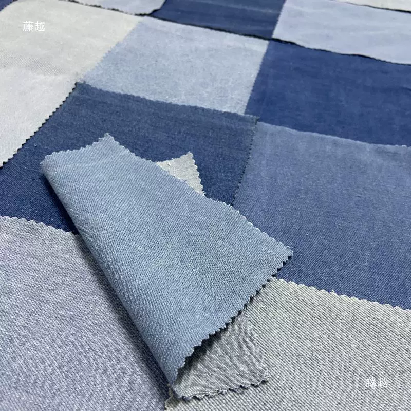 Denim patchwork group operation transformation student fabric handmade DIY print head design fabric patch patch small block